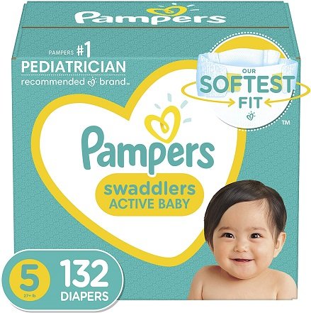 pampers swaddlers size 5 132 diapers. Buy it on amazon