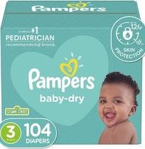 Pampers baby dry size 3 104 diapers pack