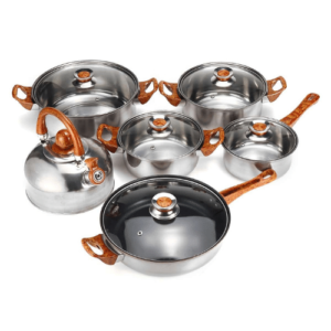 stainless steel pot sets with marble handle